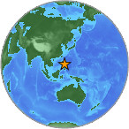Small globe showing earthquake