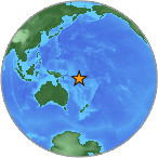 Small globe showing earthquake