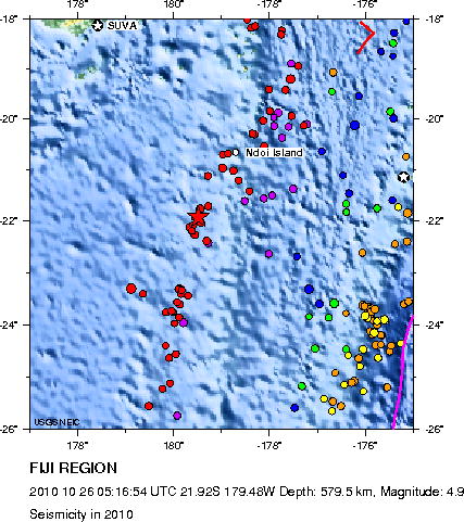 Seismicity in 2010