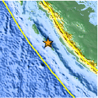 Small map showing earthquake