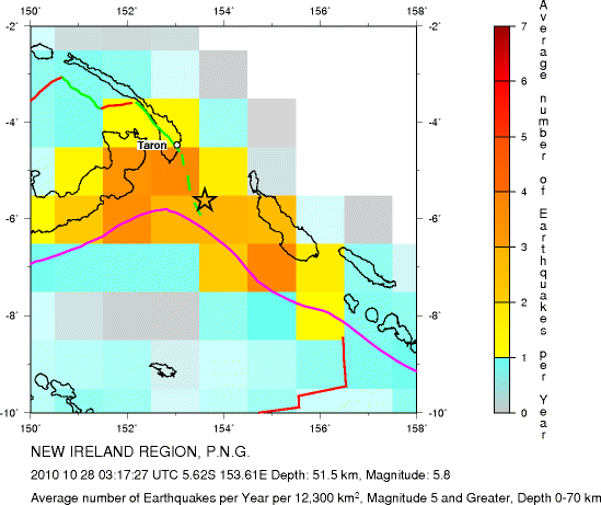 Earthquake Density Map,Shallow Earthquakes: Depth 0-70 km