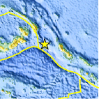 Small map showing earthquake