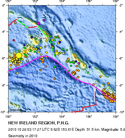 Seismicity in 2010