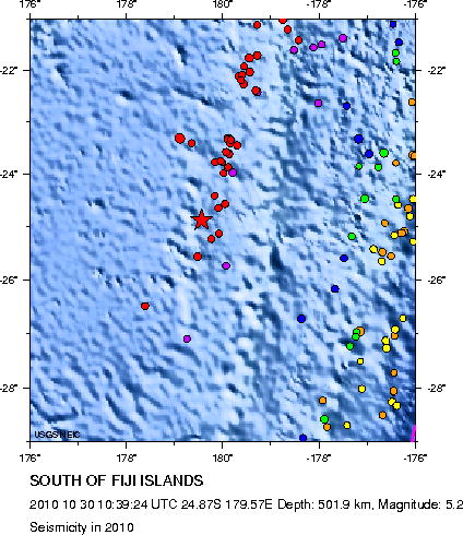 Seismicity in 2010