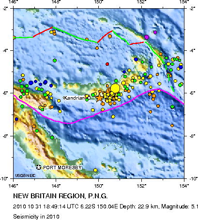 Seismicity in 2010