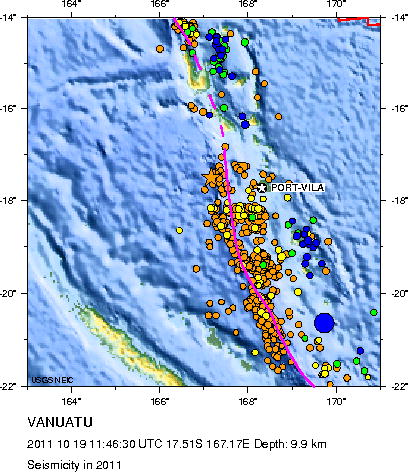 Seismicity in 2011