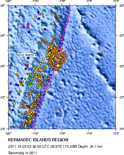 Seismicity in 2011