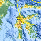 Small map showing earthquake