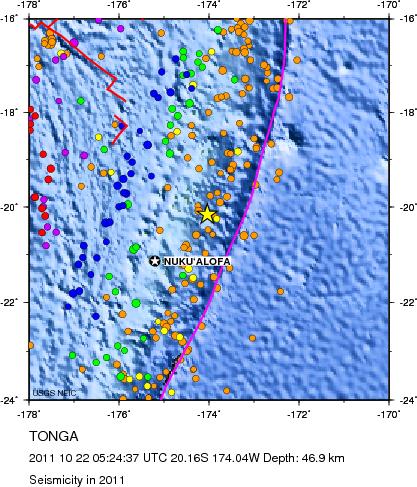 Seismicity in 2011