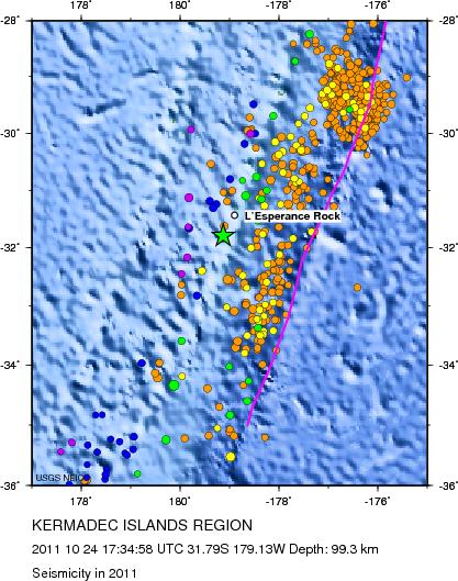 Seismicity in 2011