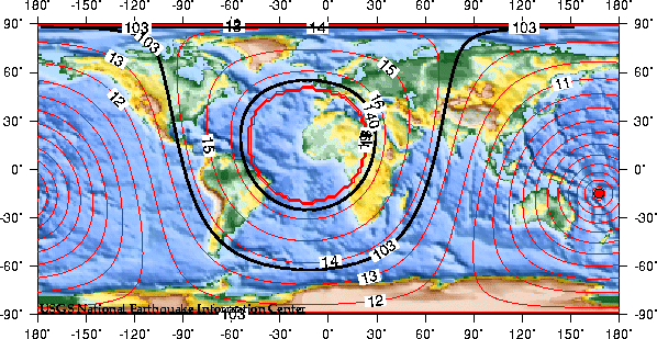 Theoretical P-wave Travel Times