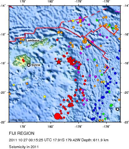 Seismicity in 2011