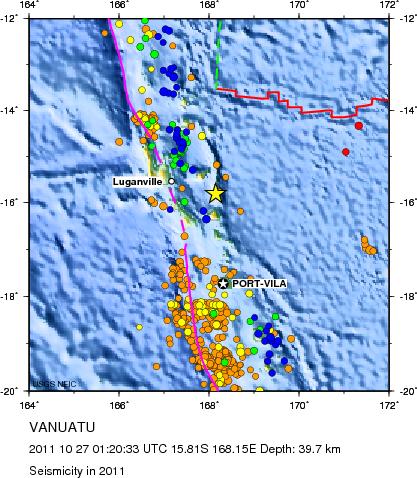 Seismicity in 2011