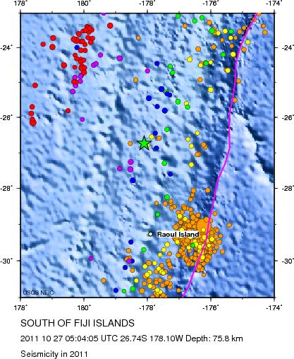 Seismicity in 2011