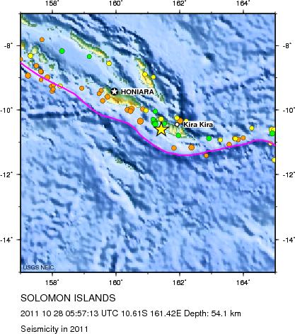 Seismicity in 2011