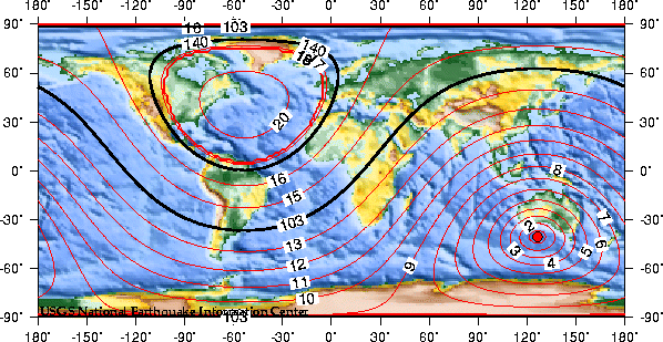 Theoretical P-wave Travel Times