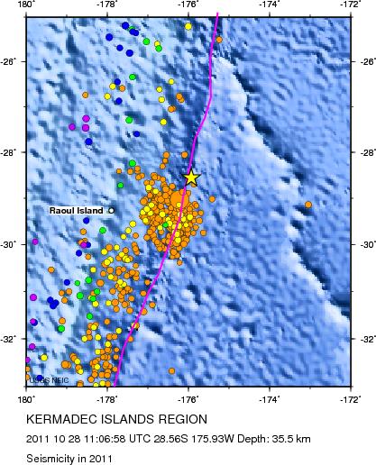 Seismicity in 2011
