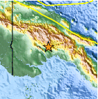 Small map showing earthquake