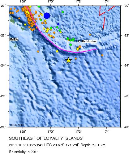 Seismicity in 2011