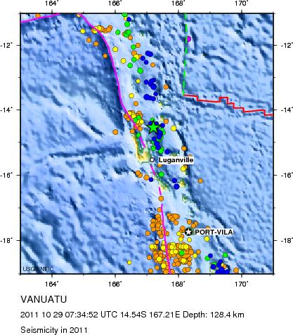 Seismicity in 2011