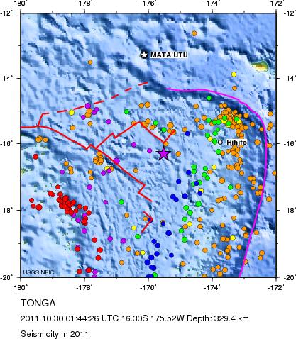 Seismicity in 2011