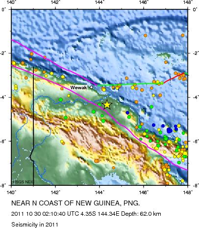 Seismicity in 2011