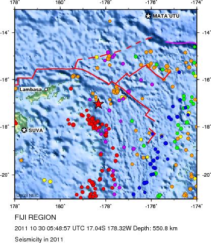 Seismicity in 2011