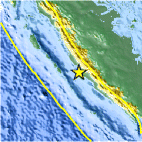 Small map showing earthquake