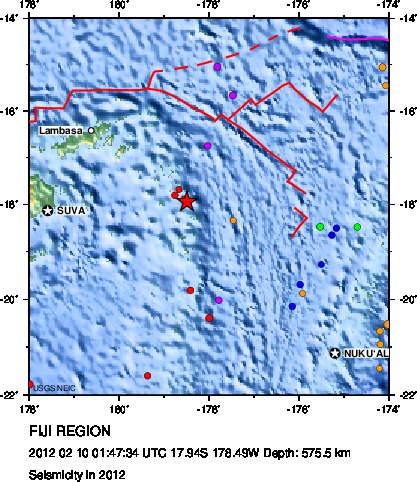 Seismicity in 2012