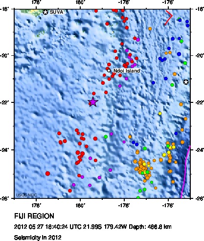 Seismicity in 2012