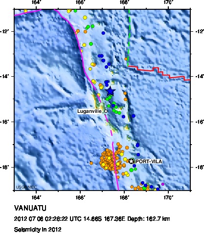 Seismicity in 2012