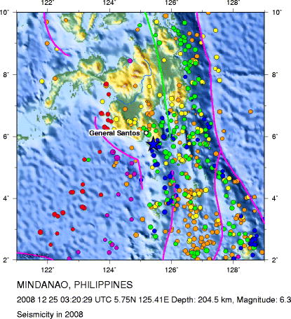 Seismicity in 2008