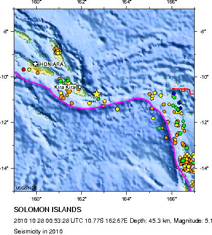 Seismicity in 2010