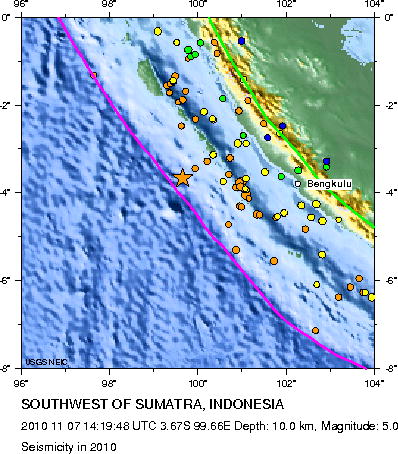 Seismicity in 2010