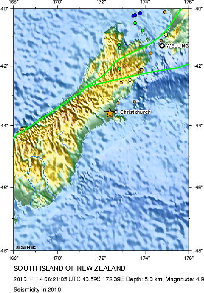 Seismicity in 2010