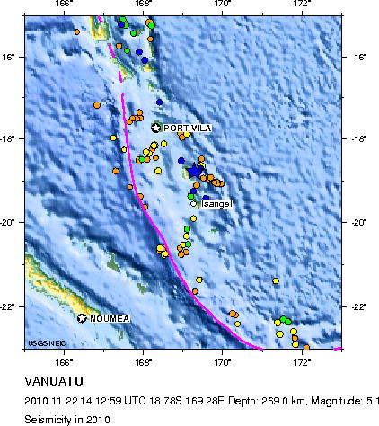 Seismicity in 2010