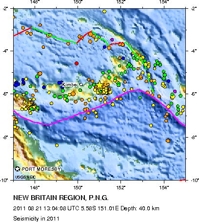 Seismicity in 2011
