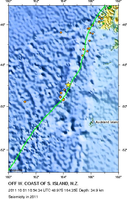Seismicity in 2011