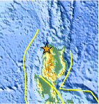Small map showing earthquake