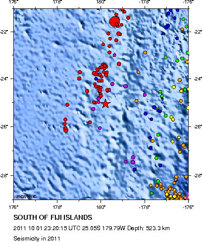 Seismicity in 2011
