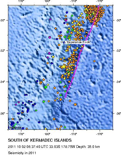 Seismicity in 2011
