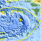 Small map showing earthquake