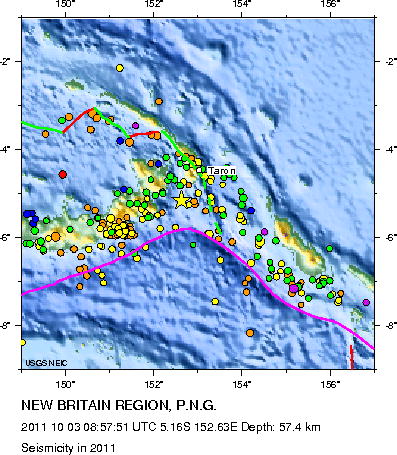 Seismicity in 2011