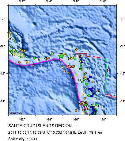 Seismicity in 2011