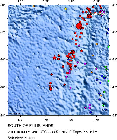 Seismicity in 2011