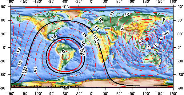 Theoretical P-wave Travel Times