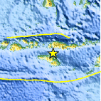 Small map showing earthquake