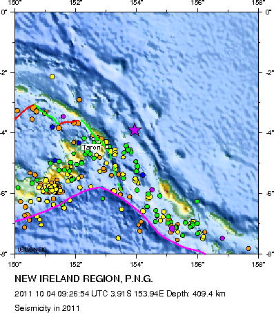 Seismicity in 2011