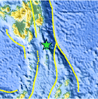 Small map showing earthquake