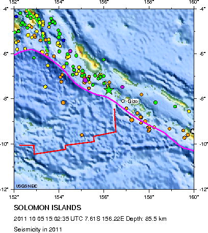 Seismicity in 2011